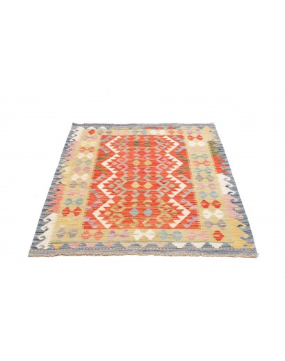 Tappeto Kilim Afghanistan marrone azzurro 102x147