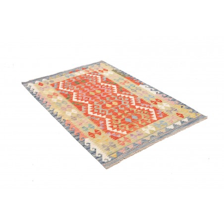 Tappeto Kilim Afghanistan marrone azzurro 102x147