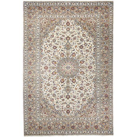 Tappeto Kashan Persia beige bianco 197x303