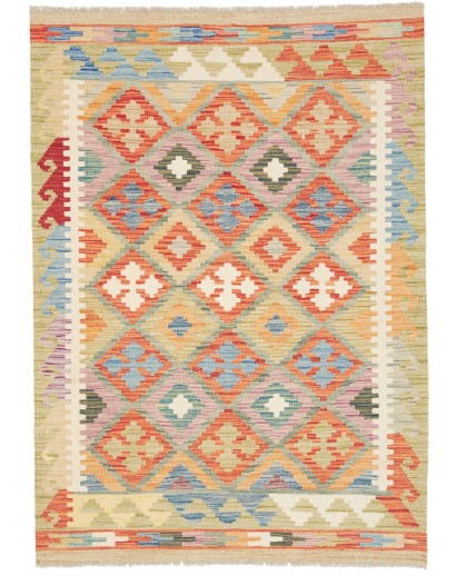 Tappeto Kilim Afghanistan marrone rosso 104x146