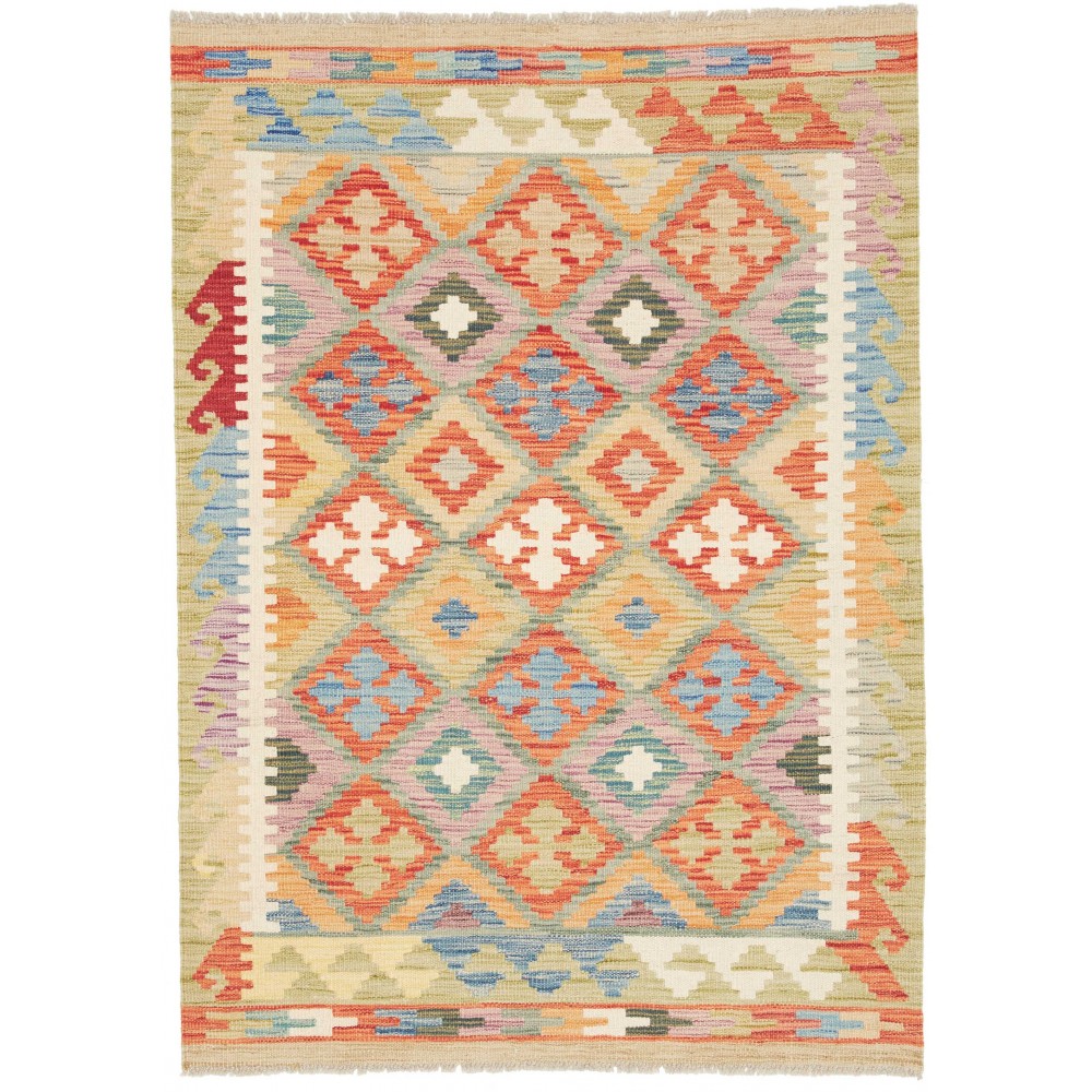 Tappeto Kilim Afghanistan marrone rosso 104x146