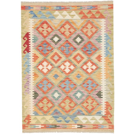 Tappeto Kilim Afghanistan marrone rosso 104x146