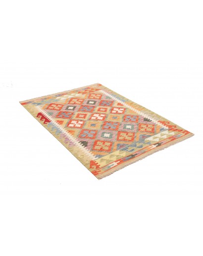 Tappeto Kilim Afghanistan marrone rosso 104x146