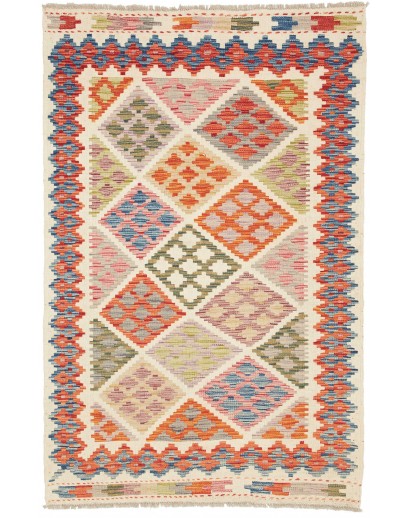 Tappeto Kilim Afghanistan beige arancione 98x151