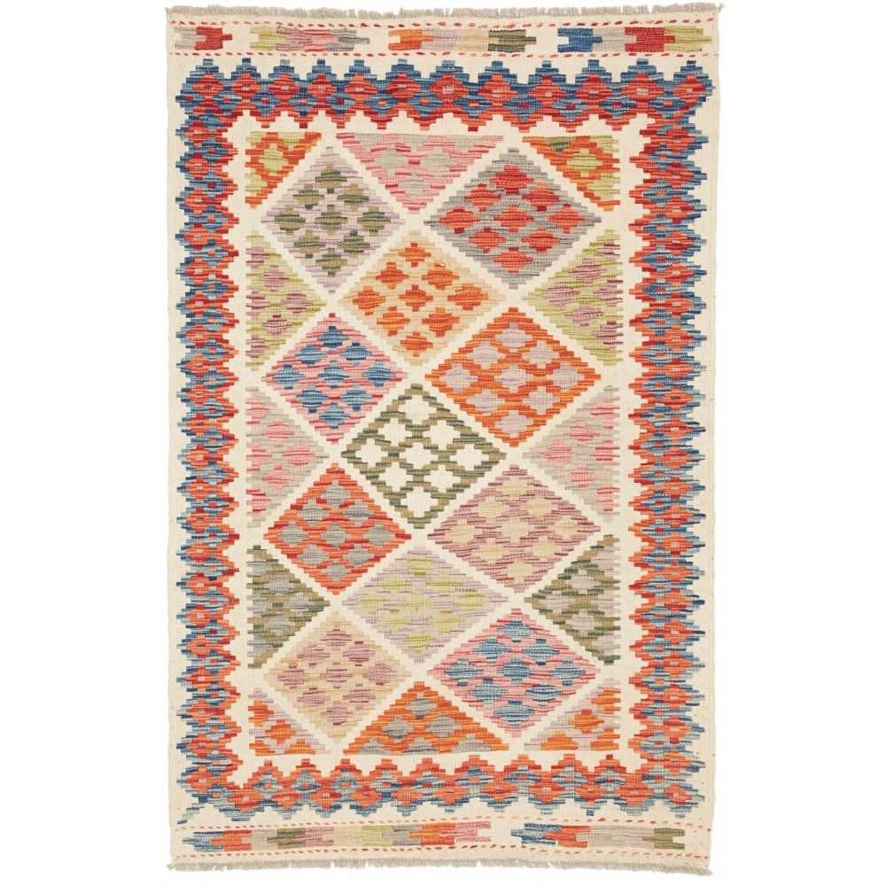 Tappeto Kilim Afghanistan beige arancione 98x151