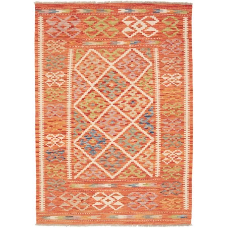 Tappeto Kilim Afghanistan arancione marrone 108x150