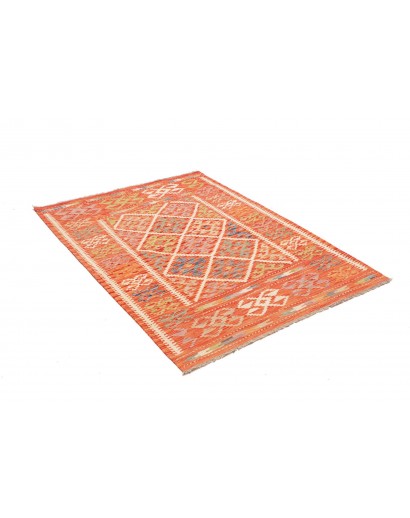 Tappeto Kilim Afghanistan arancione marrone 108x150