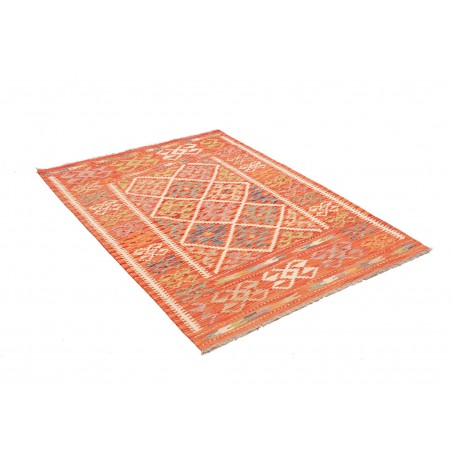 Tappeto Kilim Afghanistan arancione marrone 108x150