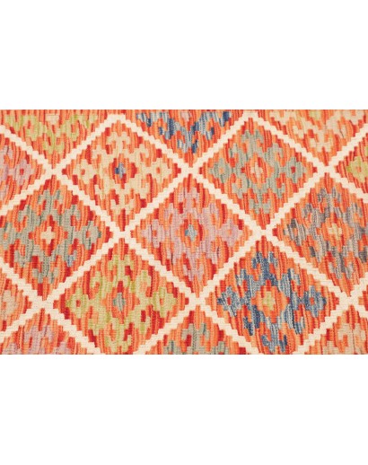 Tappeto Kilim Afghanistan arancione marrone 108x150