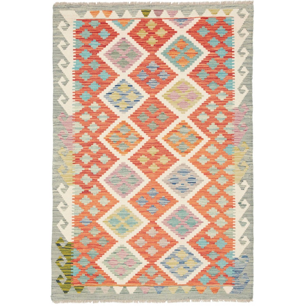 Tappeto Kilim Afghanistan beige arancione 101x150