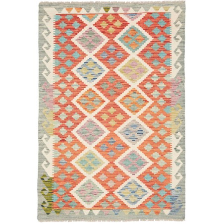 Tappeto Kilim Afghanistan beige arancione 101x150