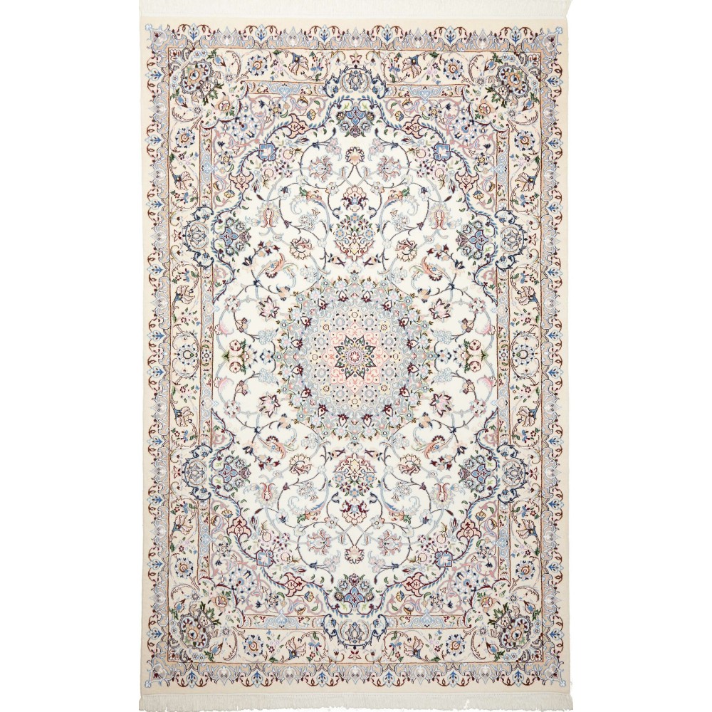 Tappeto Nain 9La Persia bianco verde 160x296 Tappeto Nain 9La Persia bianco verde 160x296