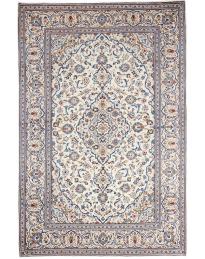 Tappeto Kashan Persia bianco marrone 195x293