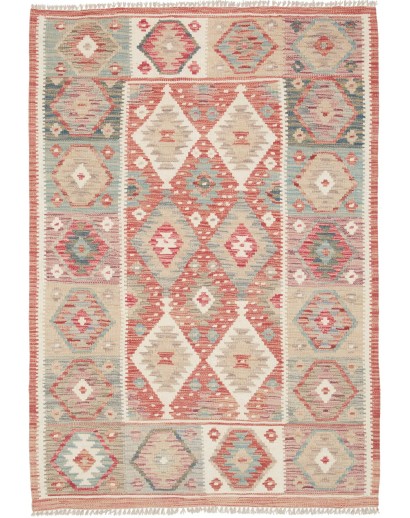 Tappeto Kilim Afghanistan marrone bianco 103x150