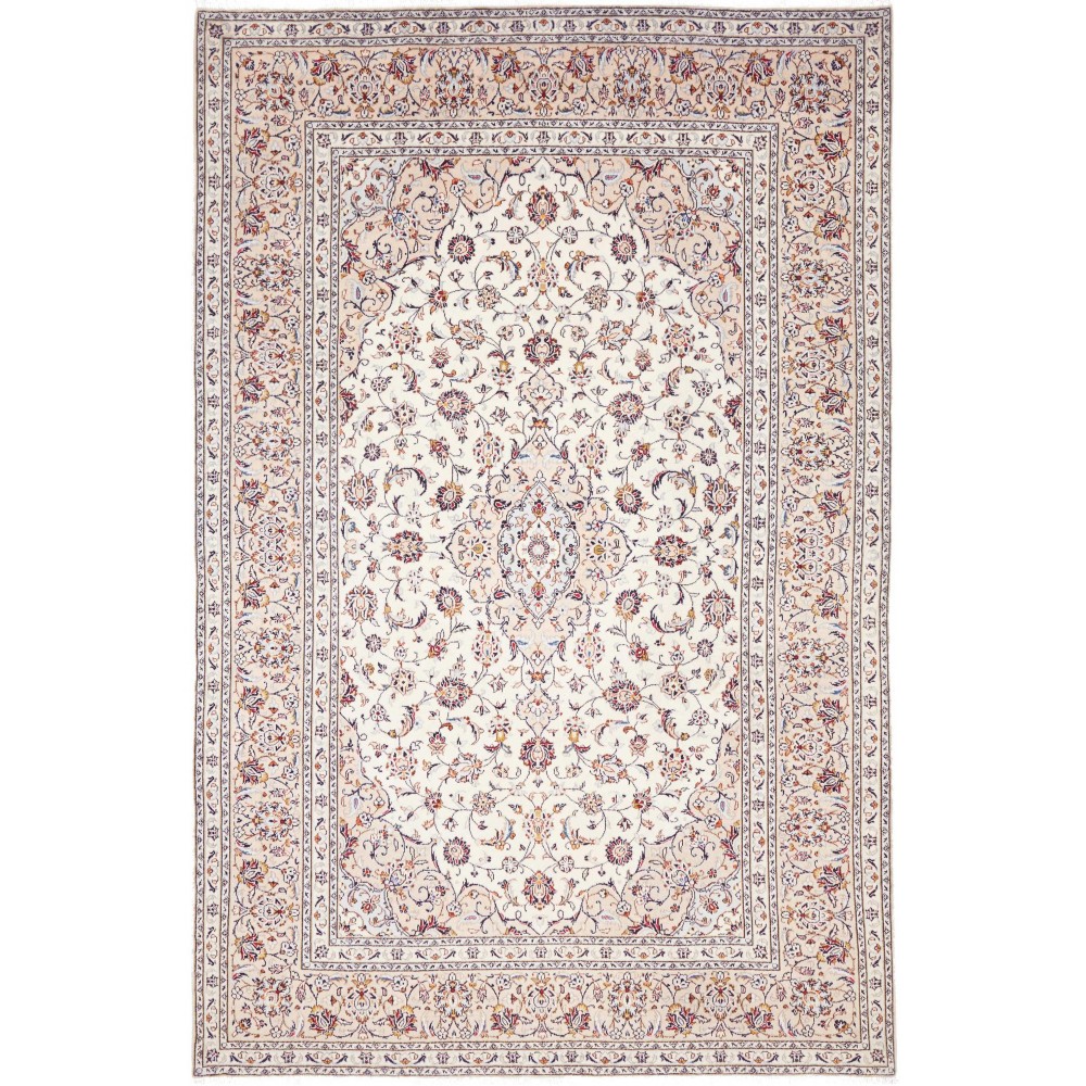 Tappeto Kashan Persia bianco azzurro 204x310