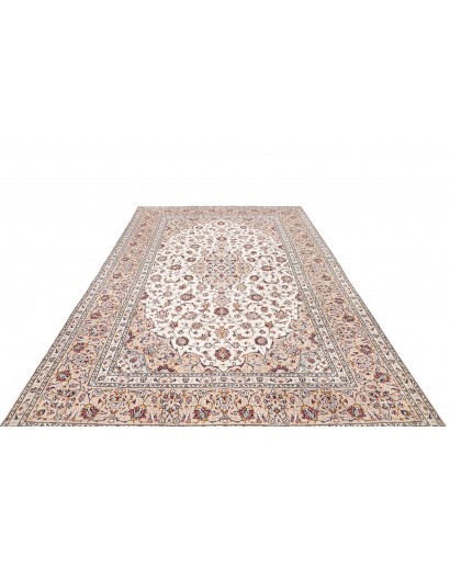 Tappeto Kashan Persia bianco azzurro 204x310