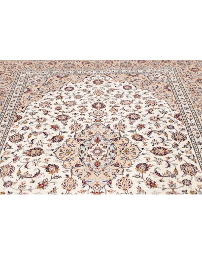 Tappeto Kashan Persia bianco azzurro 204x310