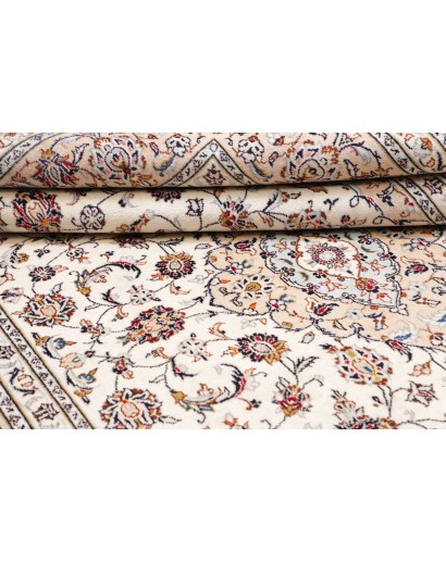 Tappeto Kashan Persia bianco azzurro 204x310