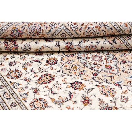 Tappeto Kashan Persia bianco azzurro 204x310