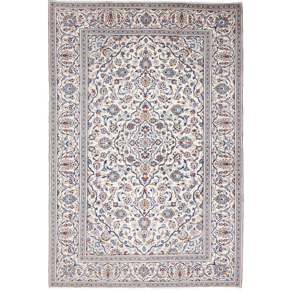 Tappeto Kashan Persia bianco grigio 197x290