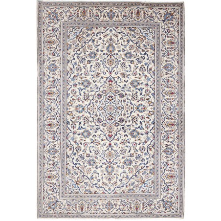 Tappeto Kashan Persia bianco grigio 197x290