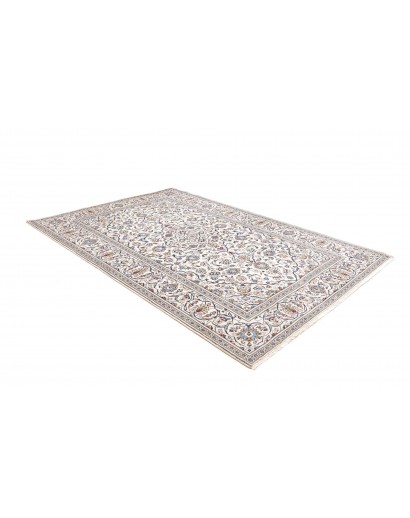 Tappeto Kashan Persia bianco grigio 197x290