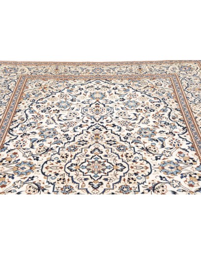 Tappeto Kashan Persia bianco azzurro 193x298
