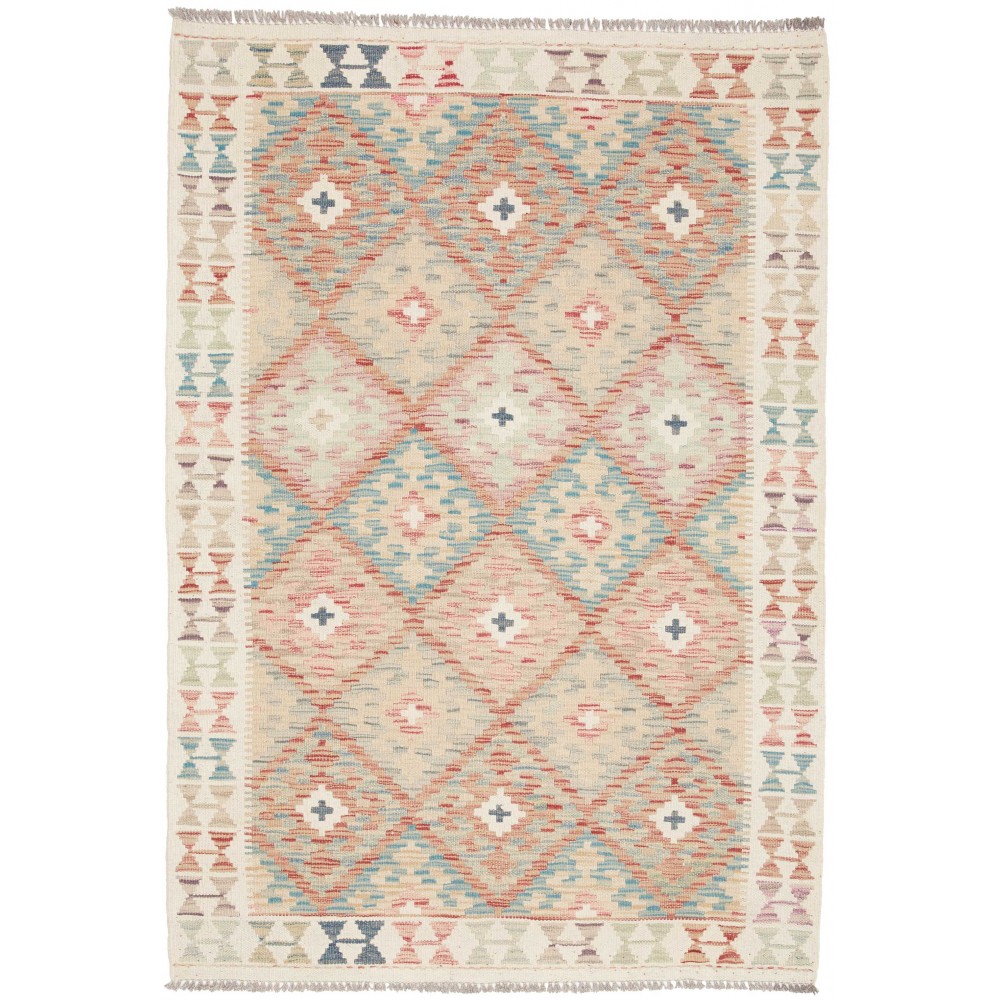 Tappeto Kilim Afghanistan beige marrone 107x154