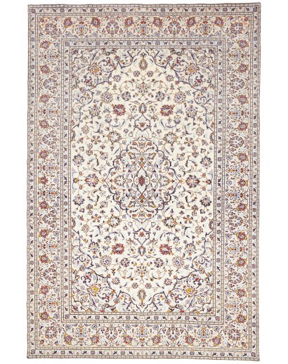 Tappeto Kashan Persia bianco marrone 196x300