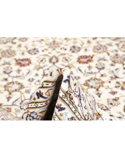 Tappeto Kashan Persia bianco marrone 196x300