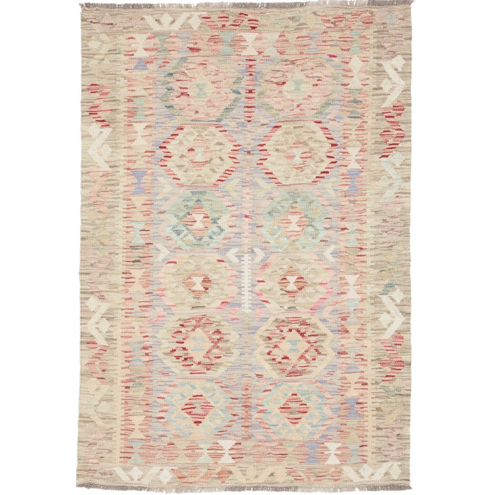 Tappeto Kilim Afghanistan beige bianco 104x150