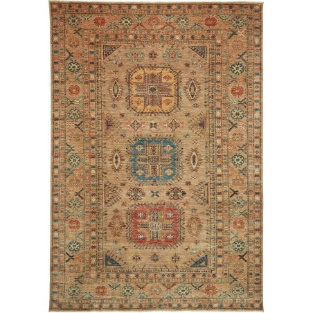 Tappeto Kazak Fine Pakistan bianco marrone 205x297