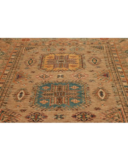 Tappeto Kazak Fine Pakistan bianco marrone 205x297