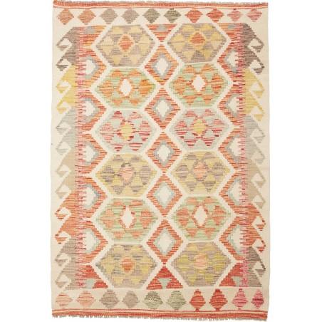 Tappeto Kilim Afghanistan marrone rosso 112x156