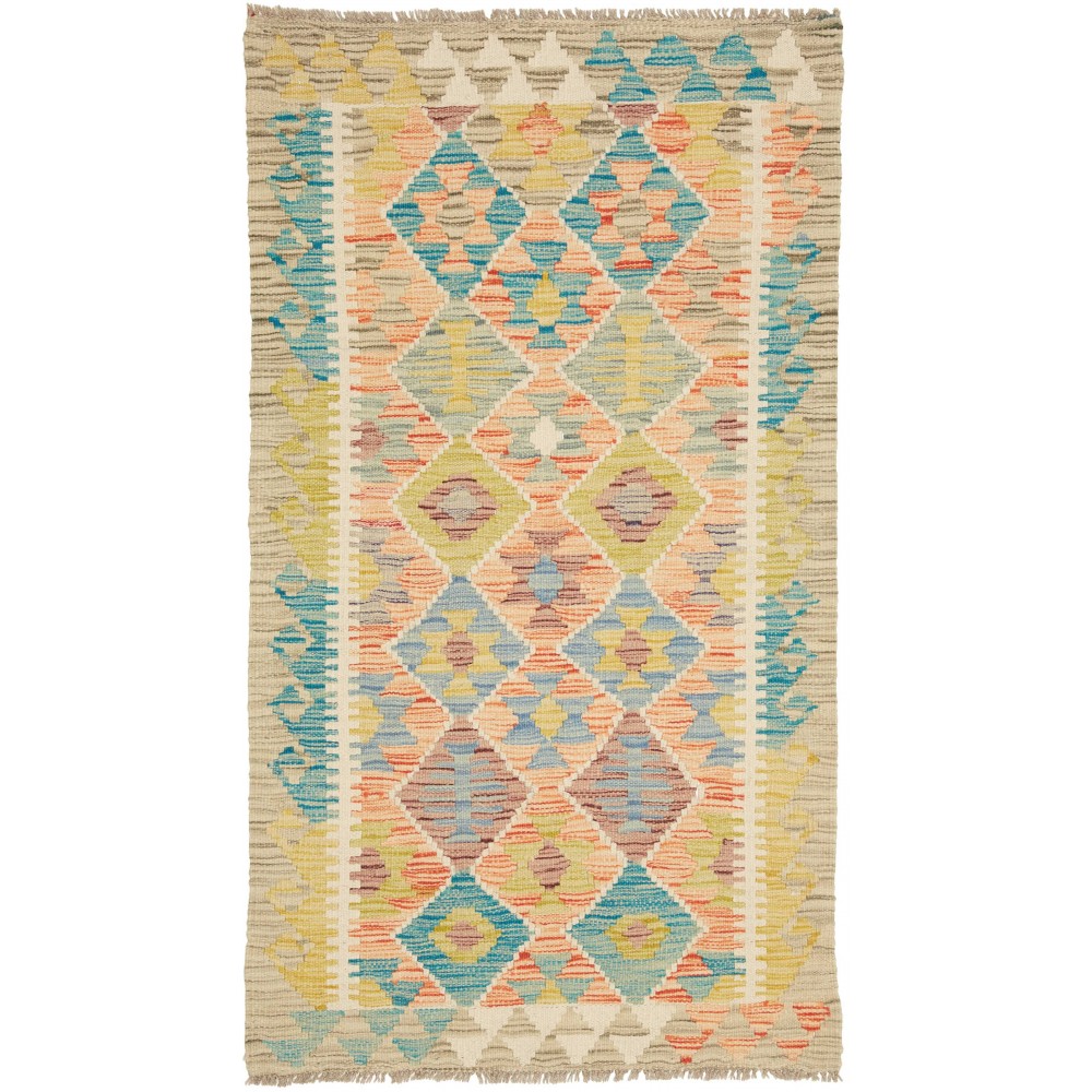 Tappeto Kilim Afghanistan marrone blu 81x147