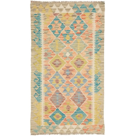 Tappeto Kilim Afghanistan marrone blu 81x147