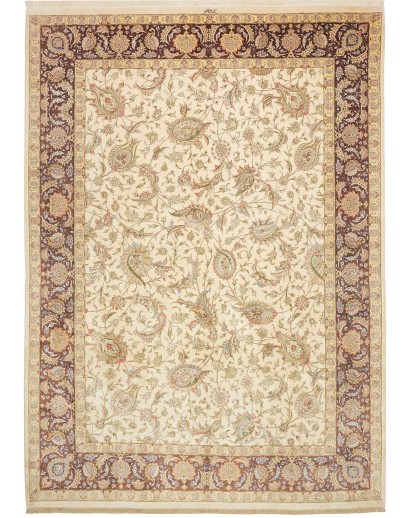 Tappeto Ghom seta Persia giallo 248x342