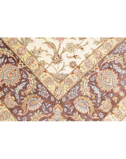 Tappeto Ghom seta Persia giallo 248x342