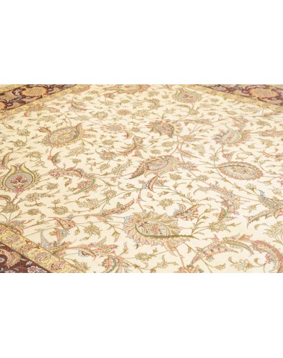 Tappeto Ghom seta Persia giallo 248x342