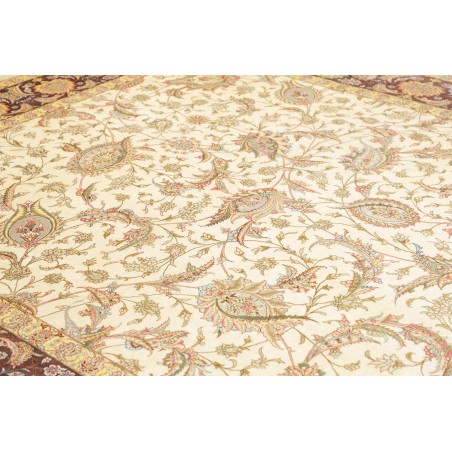 Tappeto Ghom seta Persia giallo 248x342