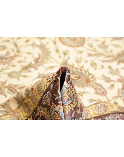 Tappeto Ghom seta Persia giallo 248x342