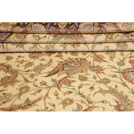 Tappeto Ghom seta Persia giallo 248x342