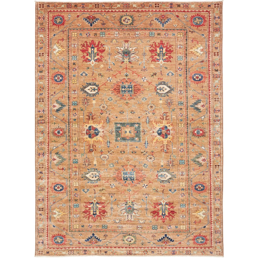 Tappeto Kazak Fine Pakistan marrone arancione 205x296