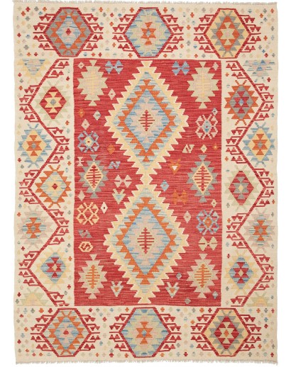 Tappeto Kilim Afghanistan beige marrone 148x203