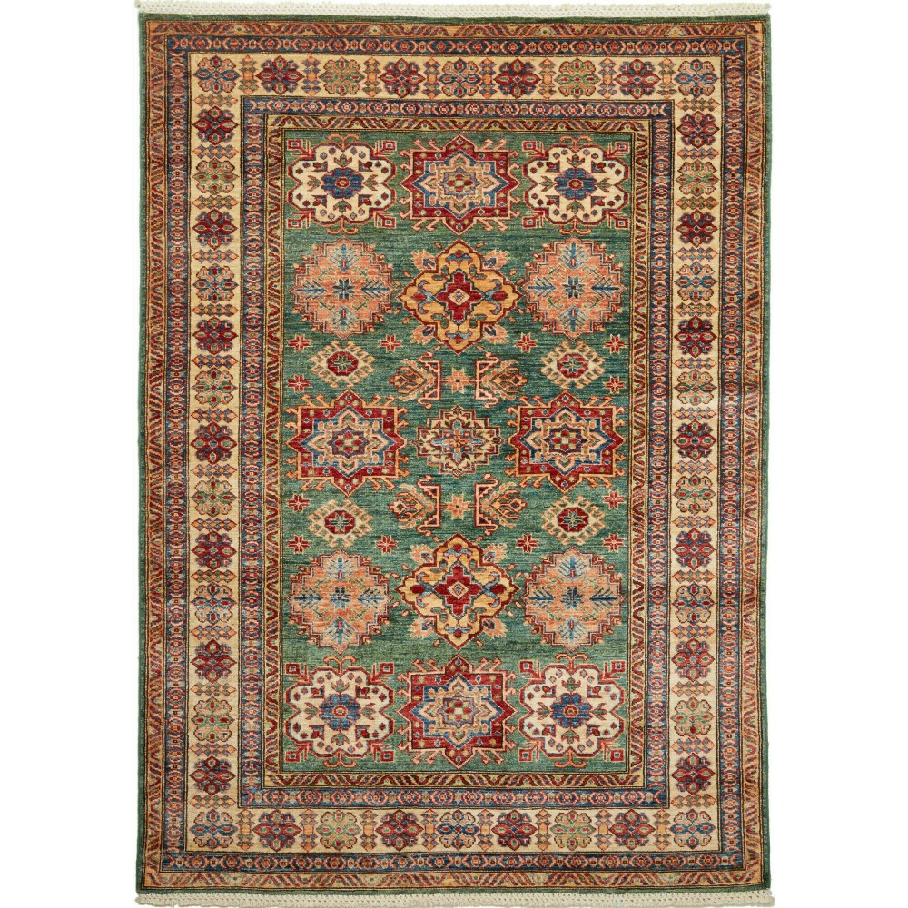 Tappeto Kazak Fine Pakistan bianco giallo 148x202