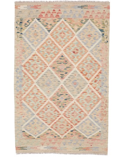 Tappeto Kilim Afghanistan beige azzurro 103x163