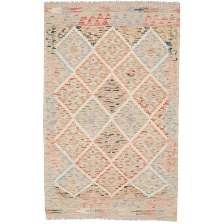Tappeto Kilim Afghanistan beige azzurro 103x163