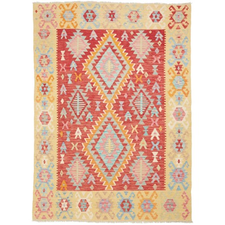 Tappeto Kilim Afghanistan marrone rosso 148x208