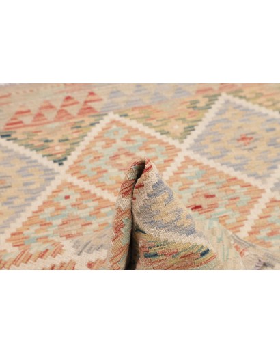 Tappeto Kilim Afghanistan beige azzurro 103x163