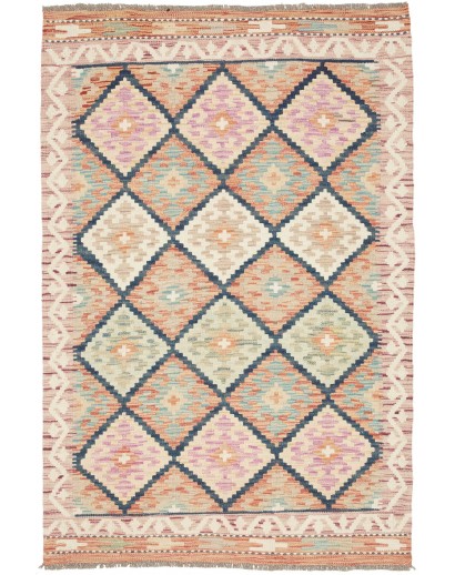 Tappeto Kilim Afghanistan marrone grigio 101x149